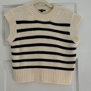 Papermoon Black and Cream Striped Sweater